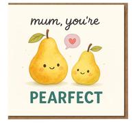 Mum, You're Pearfect Mother's Day Card - Cute Pear Pun with Smiling Fruit Illustration for Mum