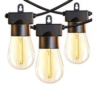 Mumaniu 50FT/15m S14 Outdoor String Lights Mains Powered, Festoon Lights with 15+2Pcs(Spare) Shatterproof Bulbs, Waterproof Garden Lights for Garden Patio Outside Terrace Backyard Gazebo