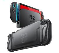Mumba Clear Case for Switch 2 2025, Crystal Protective Dockable Cover with Quick-Release Joy-Con Design and TPU Grip Compatible with New Switch 2 7.9 Inch Console (FrostBlack) (FrostBlack)