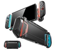 Mumba Dockable Case Designed for Nintendo Switch 2 2025, [Blade Series] TPU Grip Protective Cover Accessories Compatible with Switch 2 7.9 Inch and Quick-Release Joy-Con Design (Blue/Red)
