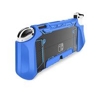 mumba Dockable Case for Nintendo Switch OLED 2021, [Blade Series] TPU Grip Protective Cover Accessories Compatible with Nintendo Switch OLED 7 Inch and Joy-Con Controller (Navy)