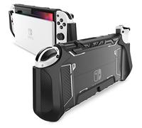 Mumba Dockable Case for Nintendo Switch OLED 2021, [Blade Series] TPU Grip Protective Cover Accessories Compatible with Nintendo Switch OLED 7 Inch and Joy-Con Controller (Black)