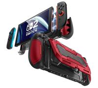 mumba Dockable for Nintendo Switch 2 Case with Flip Stand, [Titan] Ergonomic Switch 2 Grip Protective Cover Holds 5 Game Cards & 2 TF Cards TPU Accessories and Quick-Release Joy-Con Design (Ruddy)