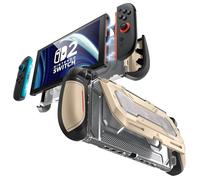 mumba Dockable for Nintendo Switch 2 Case with Flip Stand, [Titan] Ergonomic Switch 2 Grip Protective Cover Holds 5 Game Cards & 2 TF Cards TPU Accessories and Quick-Release Joy-Con Design (Desert)