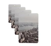 Mumbai city Car Air Fresheners Cards Set of 4 Pieces Personalized Car Fresheners Gifts for Men Women Auto Aromatherapy Tablets Hanging Scented Cards for Wardrobe Bathroom