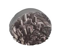 Mumbai city Shower Cap Reusable Waterproof Shower Bonnet for Women Men Elastic Band Bath Hair Hat Double Layered Washable Bath Cap for All Hairstyles, Travel-Friendly