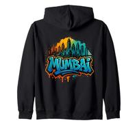 Mumbai Graffiti with Skyline Zip Hoodie