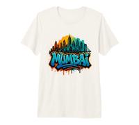 Mumbai, India Graffiti Street Art Skyline Premium T-Shirt