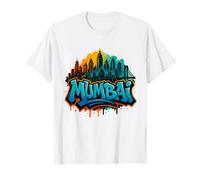 Mumbai, India Graffiti Street Art Skyline T-Shirt