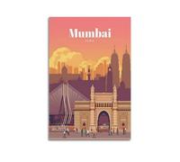 Mumbai India Vintage Travel Poster Picture Print Wall Art Canvas Decor Homes Decorative 08x12inch(20x30cm)