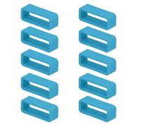 mumbi 10 x Keeper Watch Strap Loops Replacement Loops Silicone Rubber, lightblue, 18mm, Classic