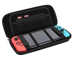 mumbi Case Compatible with Nintendo Switch and New Switch OLED, Hard Carry Case Protective Cover, Black