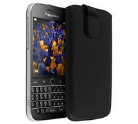mumbi Genuine Leather Case Compatible with BlackBerry Classic Black