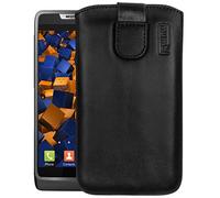 mumbi Genuine Leather Sleeve with Flap for Motorola RAZR i Black