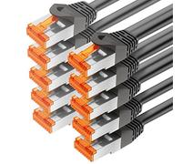 mumbi LAN Cable 0.25 m CAT 6 Network Cable Shielded F/UTP CAT6 Ethernet Cable Patch Cable RJ45 0.25 m Black (Set of 10)