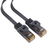 mumbi LAN Cable 1.5 m CAT 6 Network Cable Flat Cable CAT6 Ethernet Cable Patch Cable RJ45 1.5 m Black