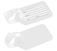mumbi Plastic Luggage Tag with Name Tag/Address Tag Set of 2 White