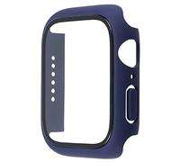 mumbi Protective Case with Tempered Glass Compatible with Apple Watch Series 6/SE, 44 mm Case in Dark Blue