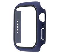 mumbi Protective Case with Tempered Glass Compatible with Apple Watch Series 7, 41 mm Case in Dark Blue