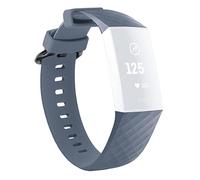 mumbi Replacement strap compatible with Fitbit Charge 3 4 fitness sports silicone strap, purple, L, Modern