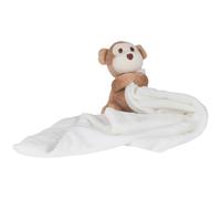 Mumbles Baby Boys/girls Plush Monkey Comforter Blanket Cream/brown (One Size)