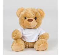 Mumbles Bear in a t-shirt - White cotton removable short sleeve t-shirt