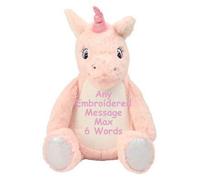 Mumbles Personalised Pink Unicorn Teddy Bears New Baby 1st Birthday Christening Flower Girl Bridesmaid Pageboy Gift (Pink Unicorn)