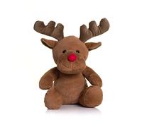 Mumbles Red Nose Reindeer Plush Teddy Bear Toy (M) (Brown)