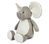 Mumbles Zipped Elephant Plush Toy (One Size) (Grey)