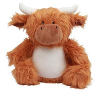 Mumbles Zippie Highland Cow Plush Toy (One Size) (Brown)