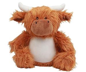 Mumbles Zippie Highland Cow Plush Toy (One Size) (Brown)