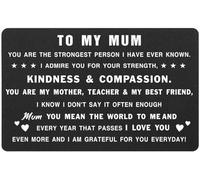 mumdadandbaby Black Aluminium Keepsake Card 'Kindness & Compassion' for Wallet/Card Holder. Mum Mom Mothers Day