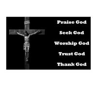 mumdadandbaby CardART - Laser Etched Wallet Sized Cards 'Praise God Seek God Worship God Trust God Thank God'