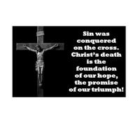 mumdadandbaby CardART - Laser Etched Wallet Sized Cards 'Sin was Conquered On The Cross. Christ’s Death is The Foundation of Our Hope, The Promise of Our Triumph!'