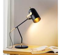 MUMENG Desk Lamp Adjustable Head, Modern Black Table Lamps for Living Room, Bedside Lamps Reading Light for Bedroom, Office, Studio, Dorm, E27/E26 Bulb Compatible