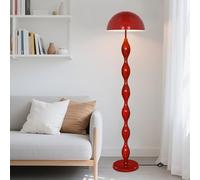 MUMENG Mushroom Floor Lamp Red Standard lamp, Creamy Style Modern Standing Lamp for Home Decor，Creative Tall Lamps for Living Room, Bedroom, Office, Corner