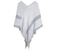MUMEOMU Womens Pullover Poncho Sweater Shawl Loose Fitting Ponchos Wraps Knitted Poncho with Pattern Asymmetric Hem Soft Knit Cape Wrap Kaftan Pullover Seweater for Women Autumn (Blue, One Size)