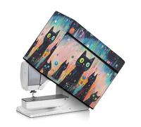 Mumeson Black Cats with Flower Sewing Machine Dust Cover for Most Standard Sewing Machine Foldable Durable Sewing Machine Cover with Pockets