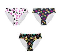 Mumeson Women No Show Invisible Briefs Underwear Animal Print Elastic Bikini Hipster Panties for Bachelorette Party, Paws, Large