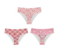 Mumeson Women No Show Invisible Briefs Underwear Animal Print Elastic Bikini Hipster Panties for Bachelorette Party, Pink Pig, M