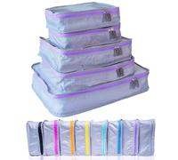 MUMI Packing Cubes - 5-Piece Compression Packing Cubes for Travel, Luggage Organizers for Suitcases, Carry-On Bags, Backpacks, and Duffel Bags - Space-Saving Travel Essentials, purple, Small to Large