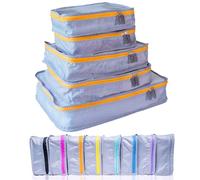MUMI Packing Cubes - 5-Piece Packing Cubes for Travel & Suitcases | Space-Saving Organizer Set for Bags & Clothes | Lightweight Compression for Luggage & Accessories - Travel Essentials, orange, Small