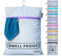 MUMI Travel Laundry Bag - Moisture & Smell-Proof Clothes Bag with Folding Hanger & Outer Pouch | Large Laundry Storage Bag for Suitcase, Gym & Packing | Dirty Clothes Organizer (Purple)