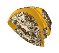 MUMICO Hedgehog Pattern Beanie Hat Slouchy Knit for Women Soft Warm Knitted Skull Beanies Cap