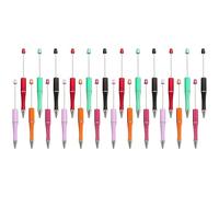 mumisuto 24 Pieces Plastic Beadable Pen Bulk Bead Ballpoint Pen Shaft 6 Colors Ink Beaded Pens for DIY Making Gift Kids Students Office School Supplies