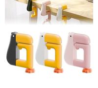 mumisuto 3 Pcs Portable Duck Shaped Detachable Non-Slip Folding Table Hook,No-Drill Purse Hanger & Bag Clamp,Rotatable S-Shaped Table Hook Folding Hanger for School/Office Desk Storage