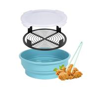 mumisuto Better Breader Shaker Bowl, 10 * 3.5 Inch Batter Bowl, 2800ml Breading Shaker with Clips for Frying Fish Fried Chicken Wings Onion Rings