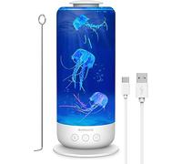mumisuto Jellyfish Lamp, USB Inserted Jelly Fish Light Lamp, Jellyfish Tank Aquarium Lamp Night Mood Light for Home Office Living Room Decor Adults Birthday Christmas (White)