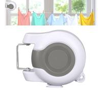 mumisuto Retractable Washing Line Outdoor, 30M Heavy Duty Double Clothesline for Outside Wall Mounted, 2x15m Cables Clothes Line Retractable Automatic Holds Up 44LBs for Indoor Outdoor Use (White)
