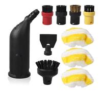 mumisuto Round Brush and Mouthpiece Nozzle Set, Steam Cleaner Accessories with Small Round Brushes, Steam Cleaning Brush Set for Karcher Accessories (Set 2)